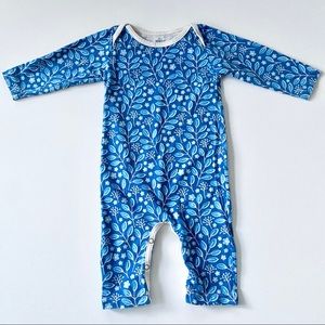 Winter Water Factory Blue Floral Printed Onesie